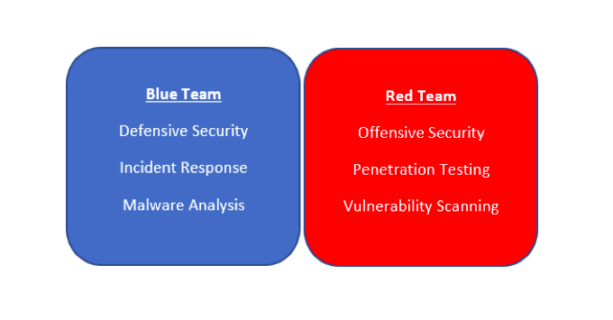 Blue and red team in cyber security 