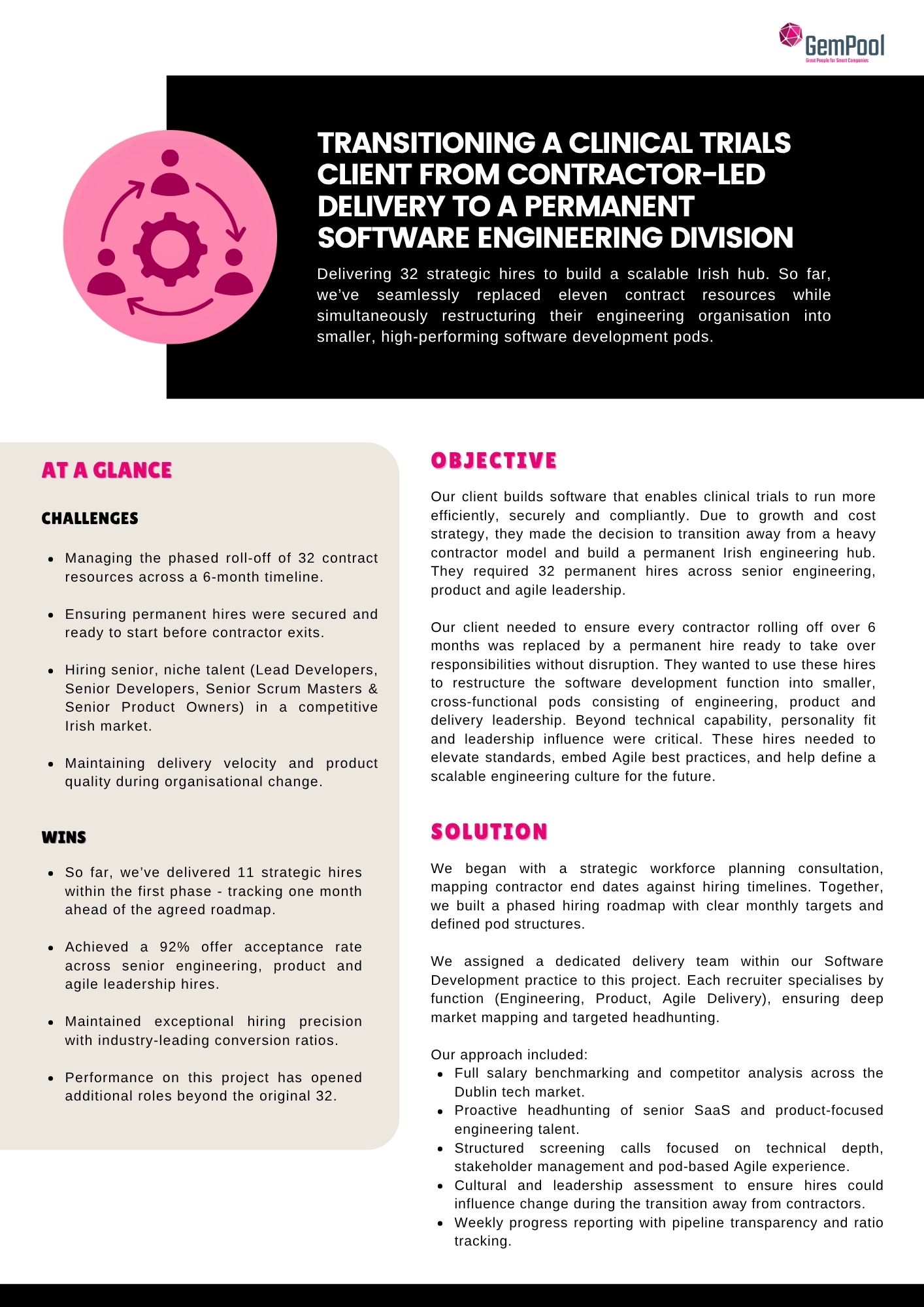 Transitioning a Clinical Trials Client from Contractor-Led Delivery to a Permanent Software Engineering Division
